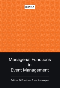 Cover image: Managerial Functions in Event Management 1st edition 9781485102823