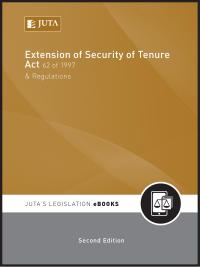 表紙画像: Extension of Security of Tenure Act 62 of 1997 & Regulations 2nd edition n/a