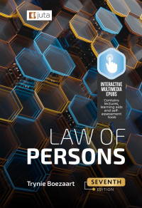 Cover image: Law of Persons 7th edition 9781485137368