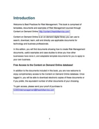 Cover image: Risk Management Best Practices - Templates, Documents and Examples of Risk Management in the Public Domain PLUS access to content.theartofservice.com for downloading. 9781742443133