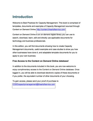 Cover image: Capacity Management Best Practices - Templates, Documents and Examples of Capacity Management in the Public Domain PLUS access to content.theartofservice.com for downloading 9781742443218