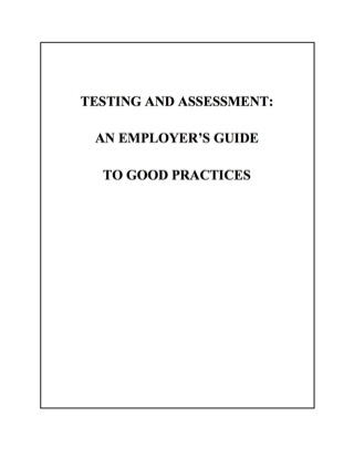 Cover image: Testing and Assessment - an employer's guide to good practices 9781742444703