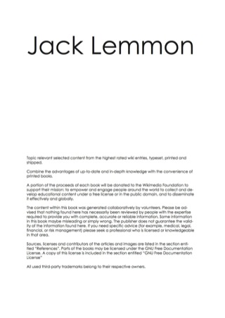 Cover image: The Jack Lemmon Handbook - Everything you need to know about Jack Lemmon 9781742448589