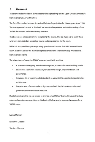 Cover image: TOGAF 9 Foundation Part 1 Exam Preparation Course in a Book for Passing the TOGAF 9 Foundation Part 1 Certified Exam - The How To Pass on Your First Try Certification Study Guide 2nd edition 9781743040584