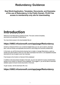 Cover image: Redundancy Guidance - Real World Application, Templates, Documents, and Examples of the use of Redundancy in the Public Domain. PLUS Free access to membership only site for downloading. 9781486460601