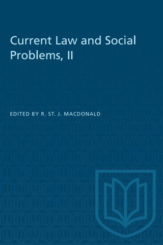 Cover image: Current Law and Social Problems, II 1st edition 9781487576851