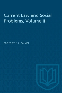 Cover image: Current Law and Social Problems, Volume III 1st edition 9781487578770