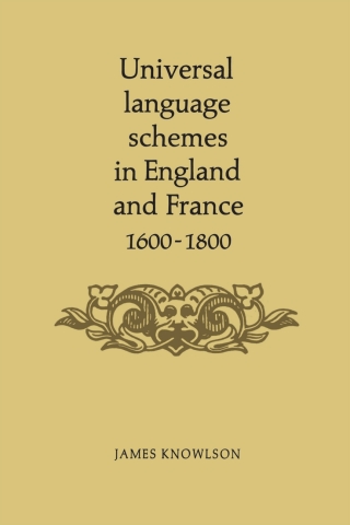 Cover image: Universal Language Schemes in England and France 1600-1800 1st edition 9781487592417