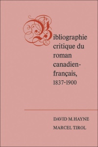 Cover image: Bibliographie critique du roman canadien-francaise, 1837-1900 1st edition 9781487591526