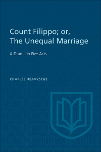 Cover image: Count Filippo; or The Unequal Marriage 1st edition 9781487591557