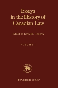 Cover image: Essays in the History of Canadian Law 1st edition 9781487598587