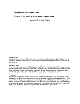 Imagen de portada: Teresa Palmer 61 Success Facts - Everything you need to know about Teresa Palmer 9781488548017