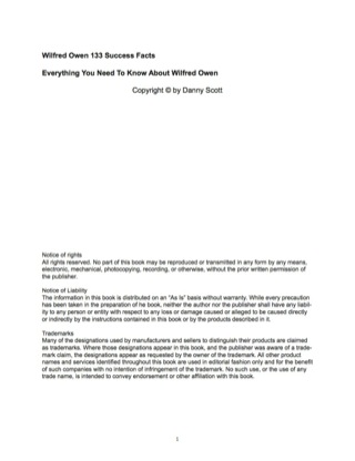 Cover image: Wilfred Owen 133 Success Facts - Everything you need to know about Wilfred Owen 9781488555862