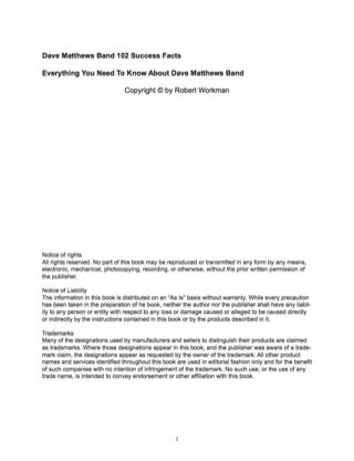 Omslagafbeelding: Dave Matthews Band 102 Success Facts - Everything you need to know about Dave Matthews Band 9781488556821