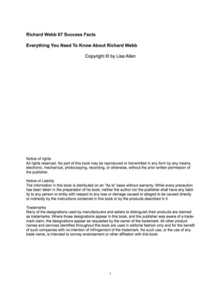 Imagen de portada: Richard Webb 67 Success Facts - Everything you need to know about Richard Webb 9781488562440