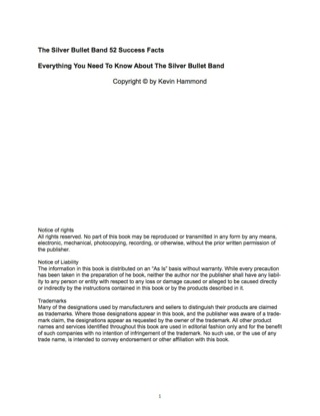 Imagen de portada: The Silver Bullet Band 52 Success Facts - Everything you need to know about The Silver Bullet Band 9781488563126