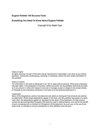 Cover image: Eugene Pallette 145 Success Facts - Everything you need to know about Eugene Pallette 9781488564208