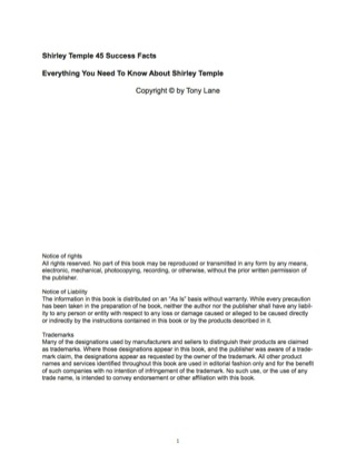 Cover image: Shirley Temple 45 Success Facts - Everything you need to know about Shirley Temple 9781488566653