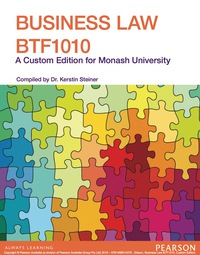 Cover image: Business Law BTF1010 (Custom Edition) 1st edition 9781488614279