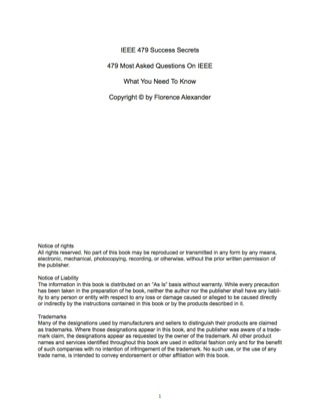Cover image: IEEE 479 Success Secrets - 479 Most Asked Questions On IEEE - What You Need To Know 9781488850080