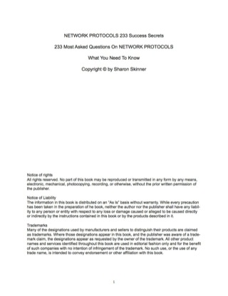 Imagen de portada: NETWORK PROTOCOLS 233 Success Secrets - 233 Most Asked Questions On NETWORK PROTOCOLS - What You Need To Know 9781488851131