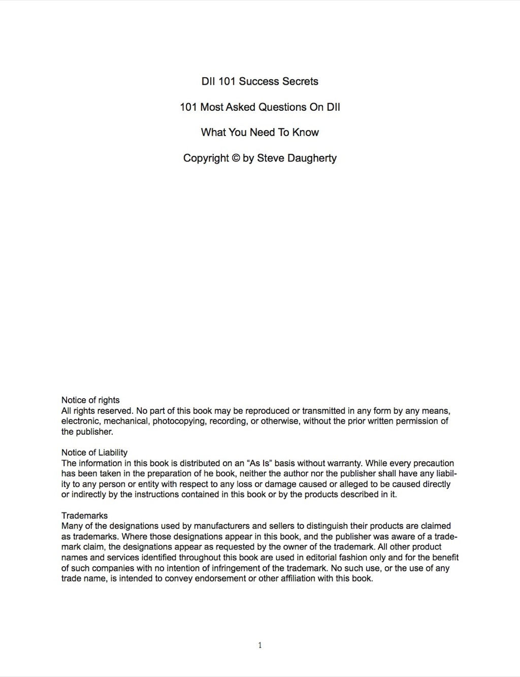 DII 101 Success Secrets – 101 Most Asked Questions On DII – What You Need To Know