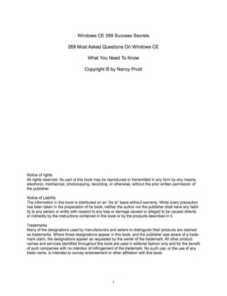 Cover image: Windows CE 269 Success Secrets - 269 Most Asked Questions On Windows CE - What You Need To Know 9781488858215