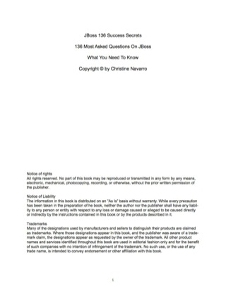 Cover image: JBoss 136 Success Secrets - 136 Most Asked Questions On JBoss - What You Need To Know 9781488858451