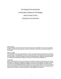 Imagen de portada: Exit Strategy 54 Success Secrets - 54 Most Asked Questions On Exit Strategy - What You Need To Know 9781488859052