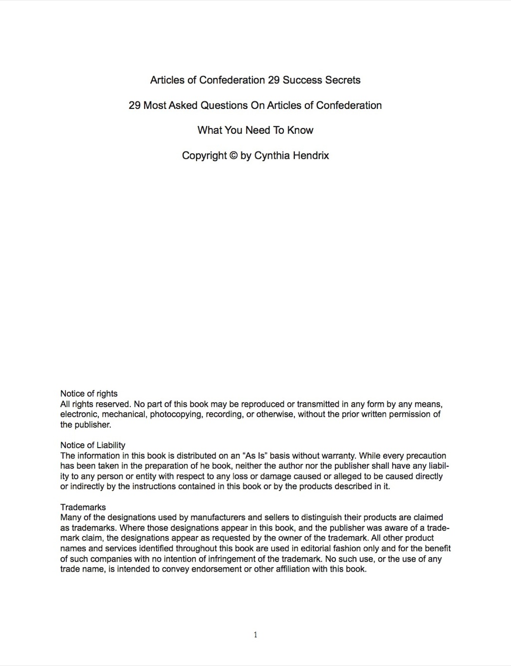 Articles of Confederation 29 Success Secrets – 29 Most Asked Questions On Articles of Confederation – What You Need To Know