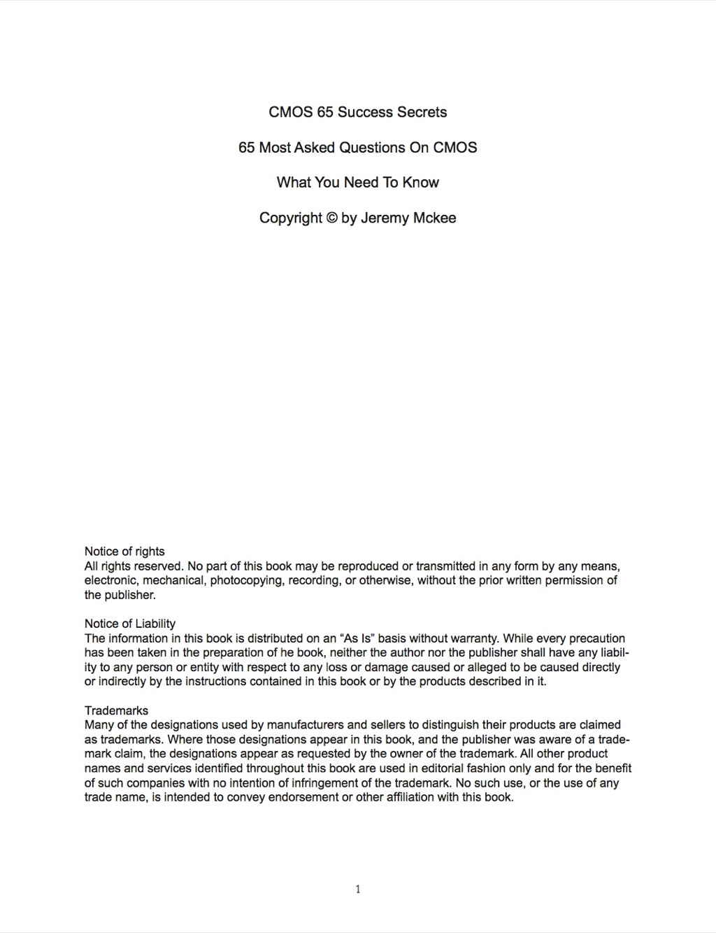 CMOS 65 Success Secrets – 65 Most Asked Questions On CMOS – What You Need To Know