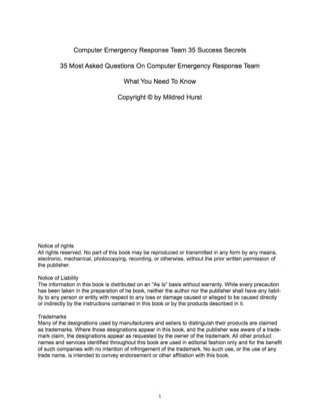 Cover image: Computer Emergency Response Team 35 Success Secrets - 35 Most Asked Questions On Computer Emergency Response Team - What You Need To Know 9781488861611