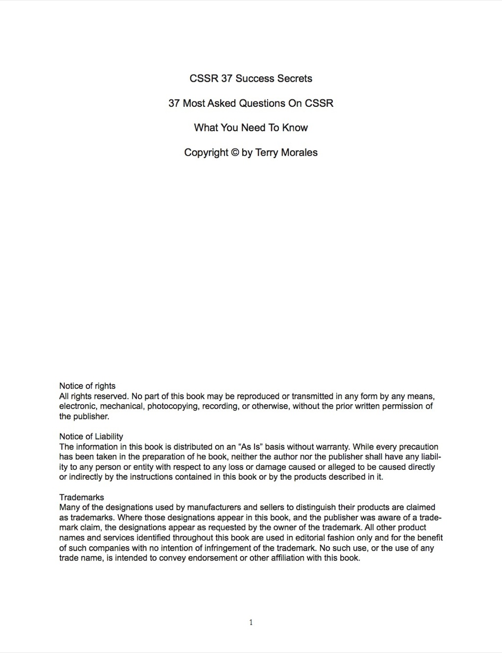 CSSR 37 Success Secrets – 37 Most Asked Questions On CSSR – What You Need To Know