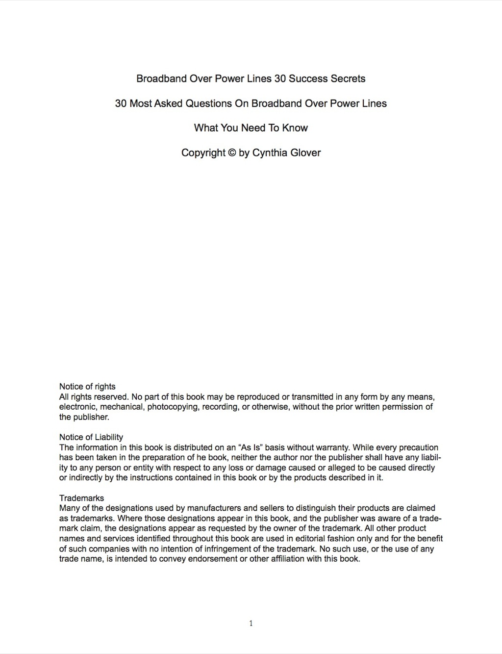 Broadband Over Power Lines 30 Success Secrets – 30 Most Asked Questions On Broadband Over Power Lines – What You Need To Know