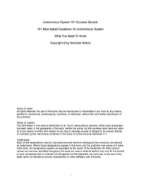 Imagen de portada: Autonomous System 161 Success Secrets - 161 Most Asked Questions On Autonomous System - What You Need To Know 9781488864445