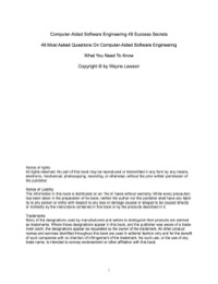 表紙画像: Computer-Aided Software Engineering 49 Success Secrets - 49 Most Asked Questions On Computer-Aided Software Engineering - What You Need To Know 9781488865923