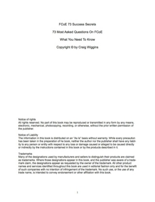 Cover image: FCoE 73 Success Secrets - 73 Most Asked Questions On FCoE - What You Need To Know 9781488866180