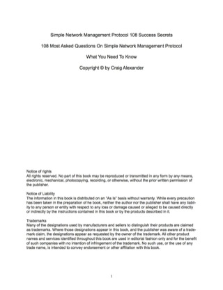 Imagen de portada: Simple Network Management Protocol 108 Success Secrets - 108 Most Asked Questions On Simple Network Management Protocol - What You Need To Know 9781488866951