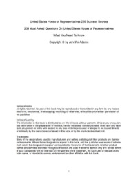 Cover image: United States House of Representatives 239 Success Secrets - 239 Most Asked Questions On United States House of Representatives - What You Need To Know 9781488867224