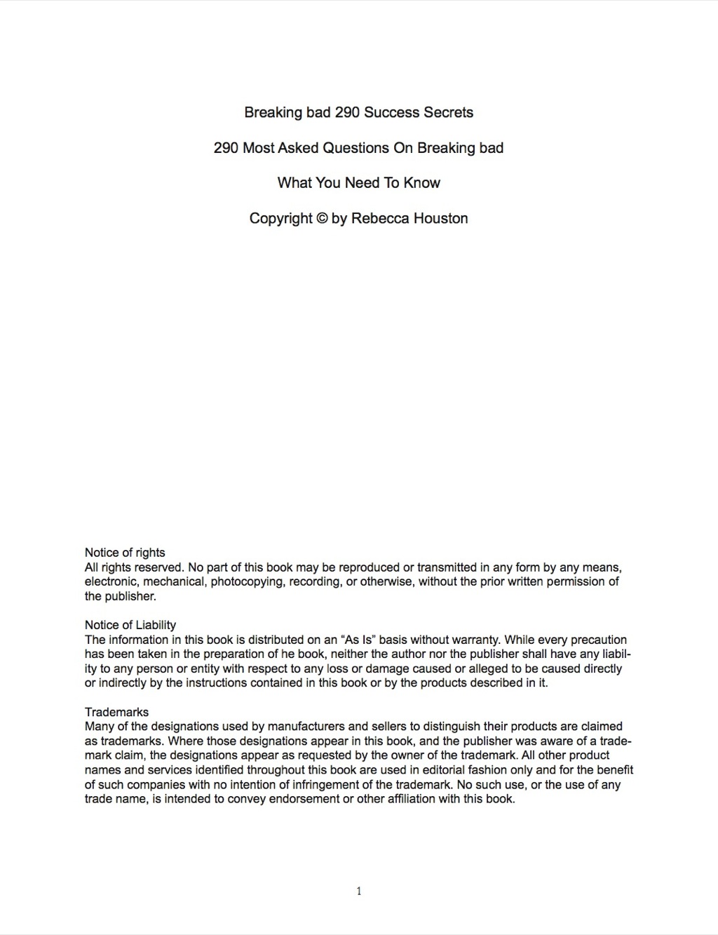 Breaking bad 290 Success Secrets – 290 Most Asked Questions On Breaking bad – What You Need To Know