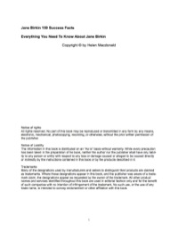 表紙画像: Jane Birkin 159 Success Facts - Everything you need to know about Jane Birkin 9781488878909