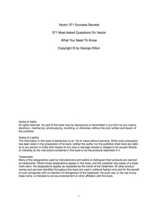 Imagen de portada: Vector 371 Success Secrets - 371 Most Asked Questions On Vector - What You Need To Know 9781488881763