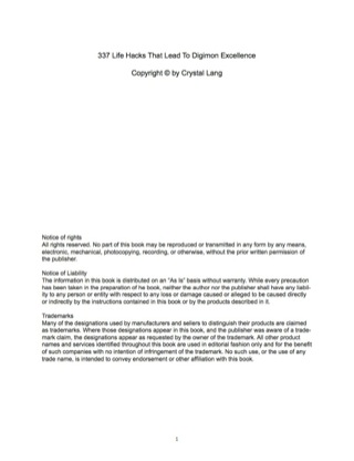 صورة الغلاف: 337 Life Hacks That Lead To Digimon Excellence 9781488883781