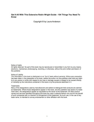 Imagen de portada: Get It All With This Extensive Robin Wright Guide - 104 Things You Need To Know 9781488888632