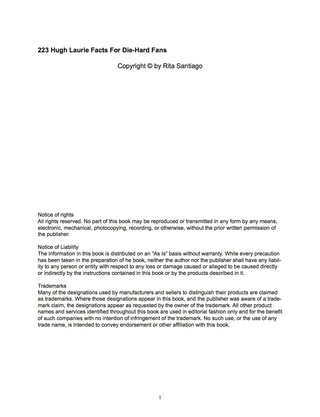 صورة الغلاف: 223 Hugh Laurie Facts For Die-Hard Fans 9781488889356