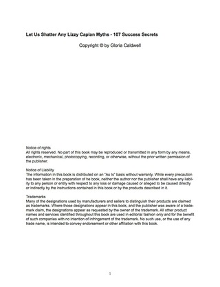 Titelbild: Let Us Shatter Any Lizzy Caplan Myths - 107 Success Secrets 9781488889790