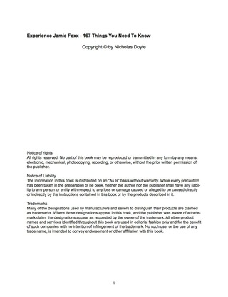 Cover image: Experience Jamie Foxx - 167 Things You Need To Know 9781488890642