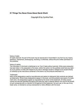 Cover image: 61 Things You Never Knew About Sarah Shahi 9781488892684