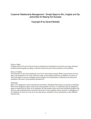 صورة الغلاف: Customer Relationship Management - Simple Steps to Win, Insights and Opportunities for Maxing Out Success 9781488893230