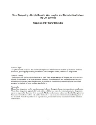 表紙画像: Cloud Computing - Simple Steps to Win, Insights and Opportunities for Maxing Out Success 9781488893681